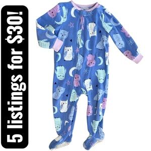 Carter’s Toddler Girl Zip Footie Pajamas Owl Print Fleece 2T